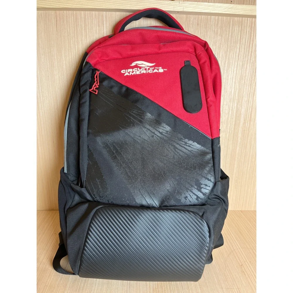 Circuit of the Americas COTA Tech Backpack F1 Racing Red Black Laptop USB Port